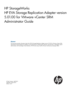 HP EVA Storage Replication Adapter version 5.01