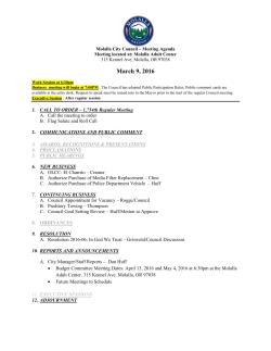 March 9, 2016 - City of Molalla