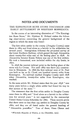 The Kensington rune stone discussion and early settlement in