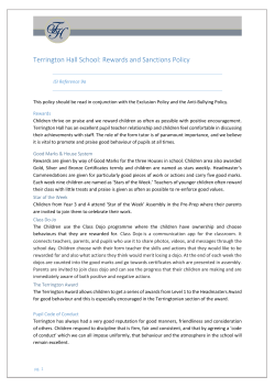 Terrington Hall School: Rewards and Sanctions Policy