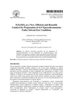 P2O5/SiO2 as a New, Efficient and Reusable Catalyst for