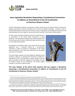 Iowa Legislative Resolution Requesting a