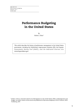 Performance Budgeting in the United States by Robert