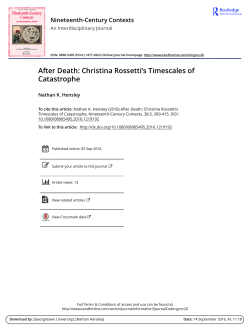 After Death: Christina Rossetti`s Timescales of Catastrophe