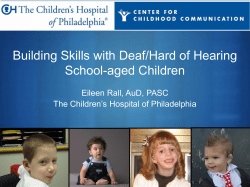 Building Skills with Deaf/Hard of Hearing School-aged
