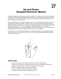 Up and Down: Damped Harmonic Motion - TI Education