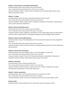 Module 1: Characteristics of Life (Experimental Design) Essential