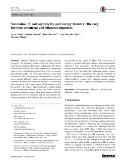 Simulation of gait asymmetry and energy transfer efficiency between