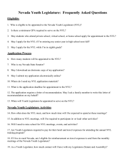 Nevada Youth Legislature: Frequently Asked Questions