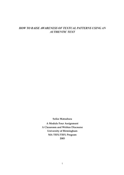 How to Raise Awareness of Textual Patterns Using an Authentic Text