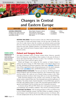 Changes in Central and Eastern Europe