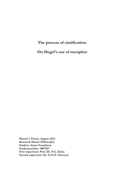 The process of clarification: On Hegel`s use of metaphor