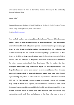 1 Extra-auditory Effects of Noise in Laboratory Animals: Focusing on