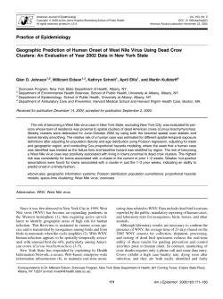 Geographic Prediction of Human Onset of West Nile Virus Using