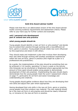 Gold Arts Award adviser toolkit Please note that this is an