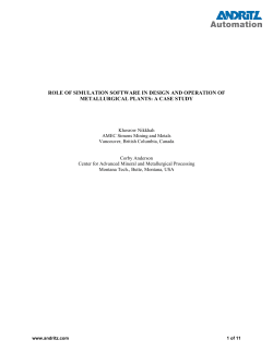 Role of Simulation Software in Design and Operation