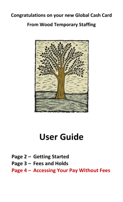 Global Cash Card User Guide