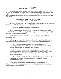 Core Findings Ordinance - Department of City Planning