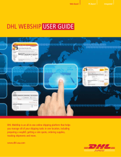 dhl webship user guide - DHL
