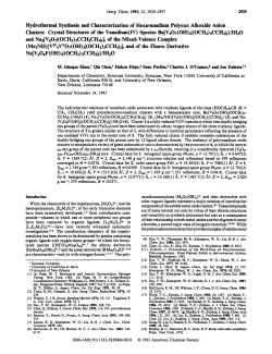Hydrothermal Synthesis and Characterization of Hexavanadium