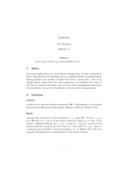 Lattices