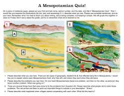 Mesopotamian Quiz and Answers