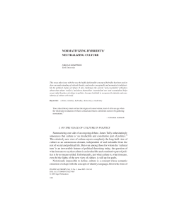 normativizing hybridity/ neutralizing culture