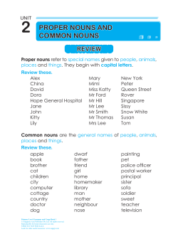 2 pROpER NOUNS aNd cOmmON NOUNS