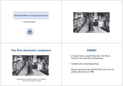 The first electronic computers ENIAC