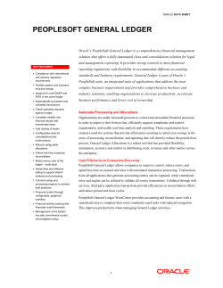 PeopleSoft General Ledger Datasheet