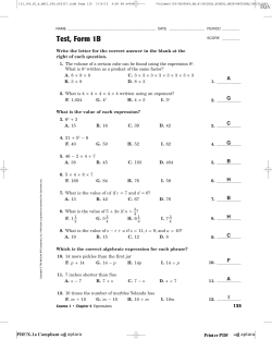 Practice for chapter 6 test