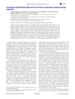 Conductive preferential paths of hot carriers in amorphous