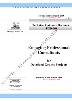 Engaging Professional Consultants for Devolved Grants Projects