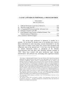 CAUSE LAWYERS IN INDONESIA: A HOUSE DIVIDED