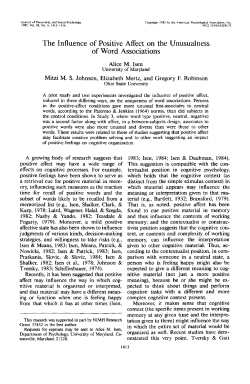 The Influence of Positive Affect on the Unusualness of Word