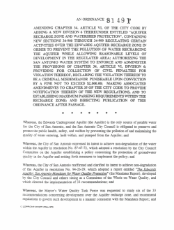 Aquifer Protection Ordinance No. 81491