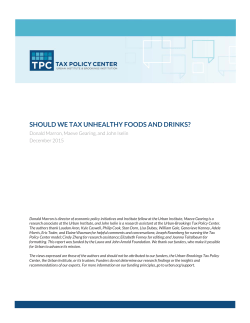 should we tax unhealthy foods and drinks?