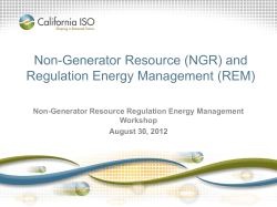 Presentation on Non Generator Resource Regulation Energy