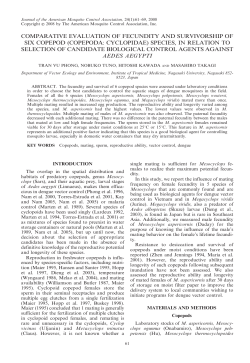 comparative evaluation of fecundity and survivorship of six copepod