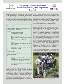Emergency initiative to boost rice production in Ghana, Mali, Nigeria