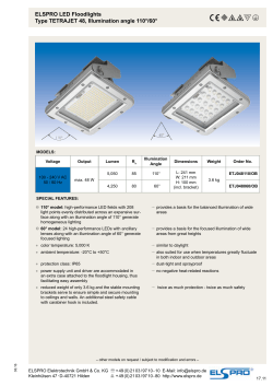 ELSPRO LED Floodlights Type TETRAJET 48, Illumination angle