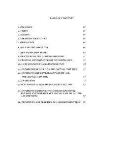 TABLE OF CONTENTS 1. PREAMBLE 02 2. VISION 03 3. MISSION