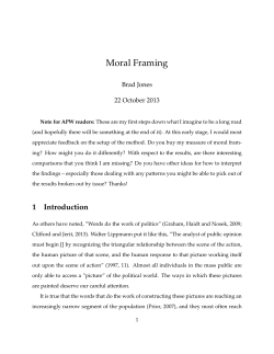Moral Framing - American Politics Workshop