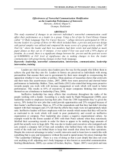 Effectiveness of Nonverbal Communication Modification on the