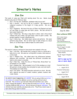 dir notes july 19 - Zion Lutheran Early Childhood Education Center