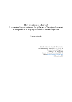 How prominent is L2 stress? A perceptual investigation on the