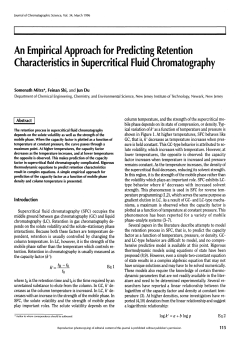 An Empirical Approach for Predicting Retention Characteristics in