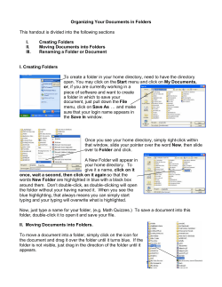Organizing Your Documents in Folders This handout is divided into