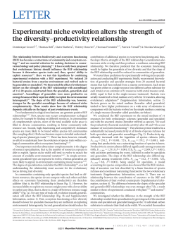 Experimental niche evolution alters the strength of the diversity