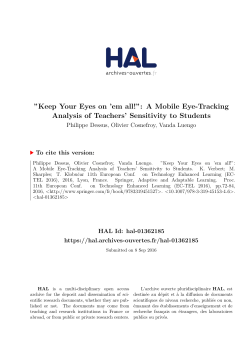 "Keep Your Eyes on `em all!": A Mobile Eye-Tracking Analysis